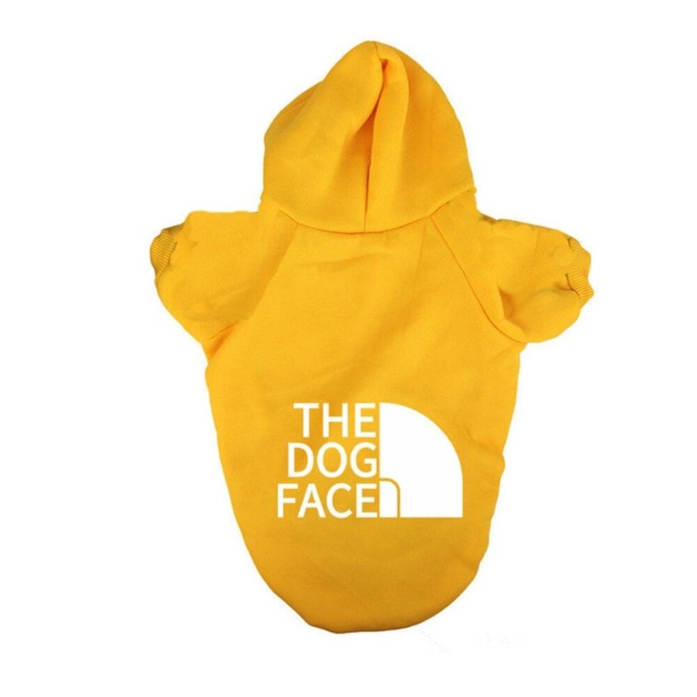Puppy Pet The Dog Face Yellow L Fleece Hoodie Coat‎ Jacket Vest Apparel Clothing